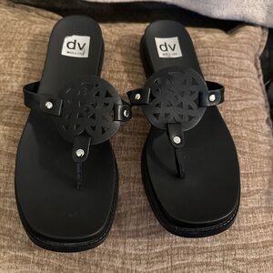 Dolce Vita Cordell Women's Black Slip On Sandal Shoes Size 8.5